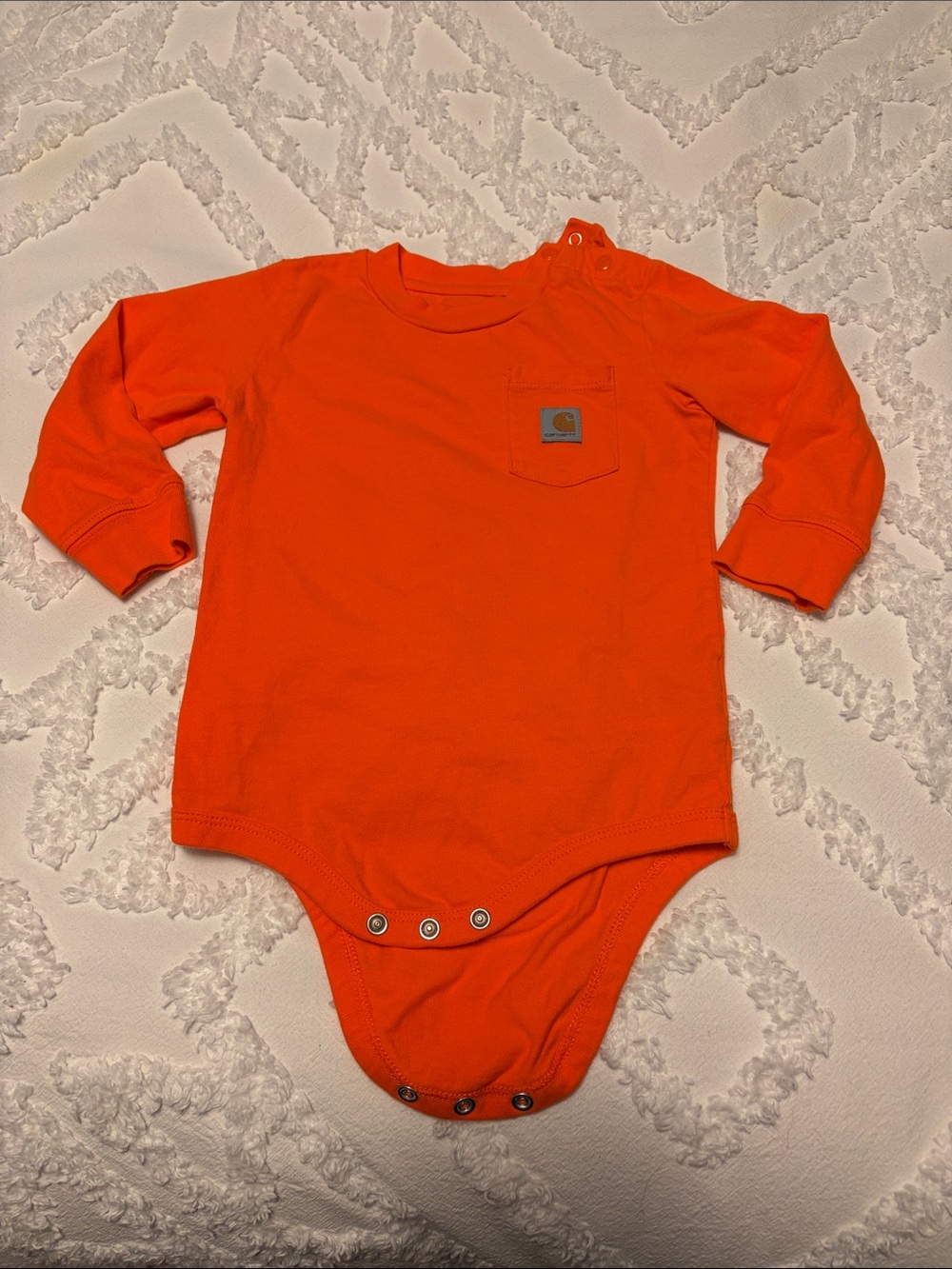 Carhartt Orange Long-Sleeve Baby One-Piece, Twins